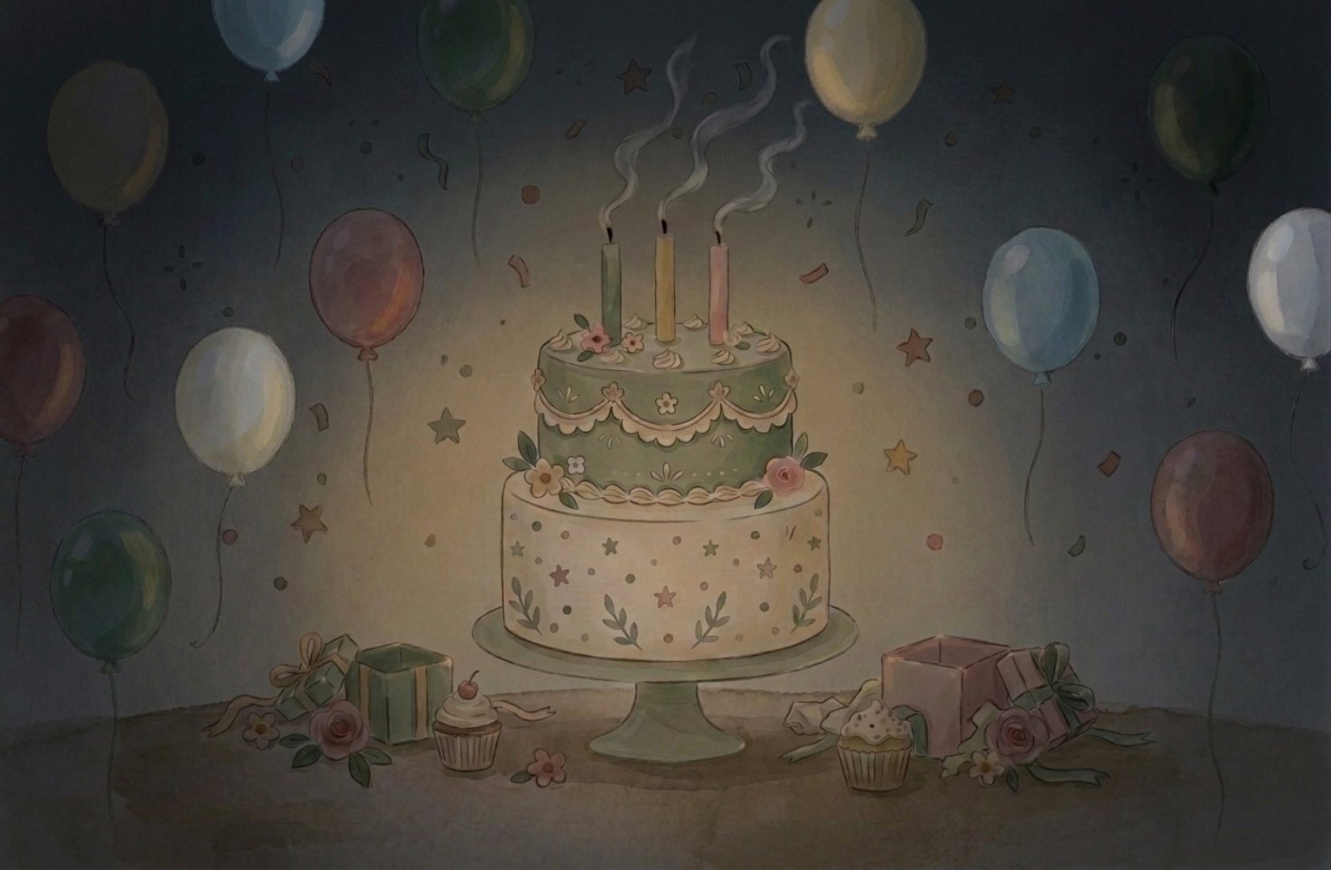 生日蛋糕 · 蜡烛吹灭